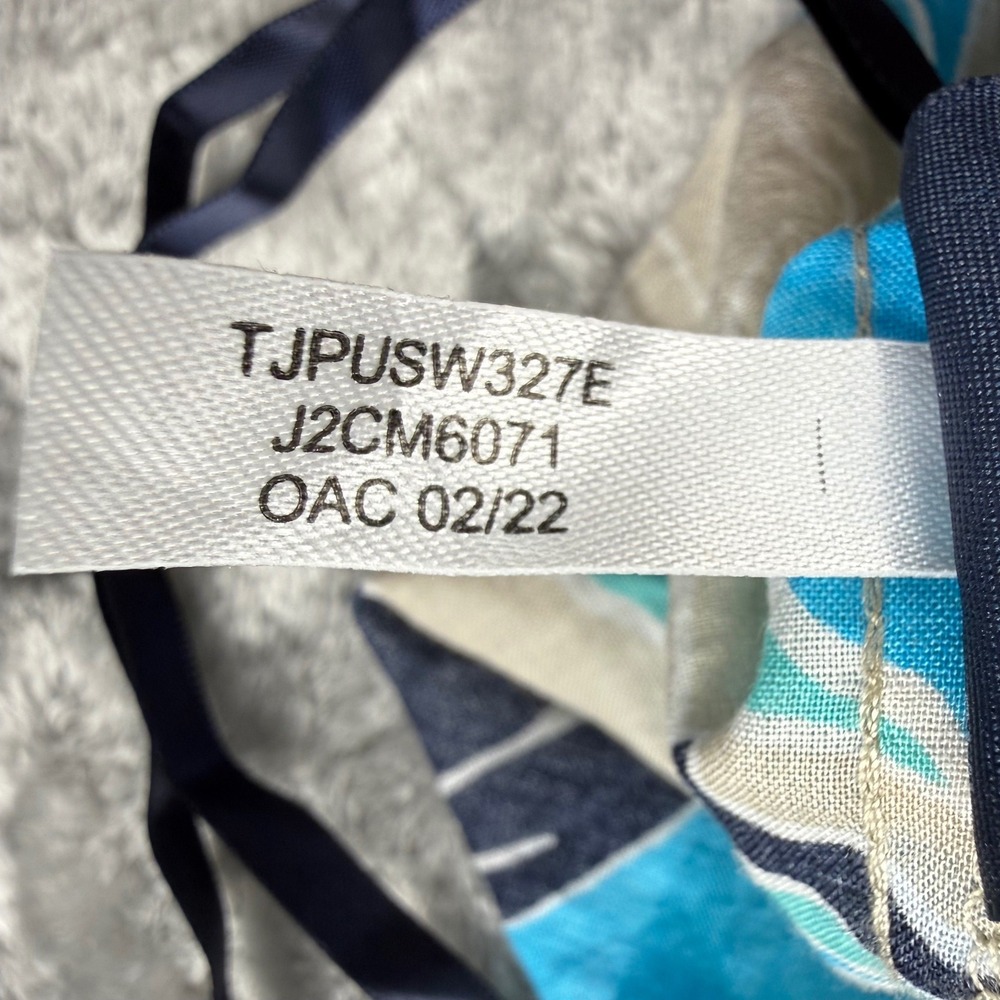 Tommy Hilfiger Floral Front Knot Cropped Top Blue Tropical Cotton Coastal Cruise - Picture 14 of 16